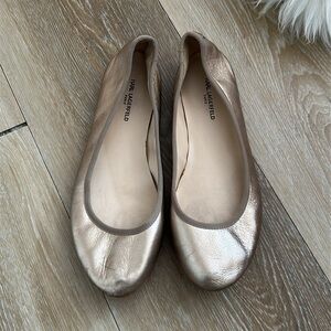 Karl Lagerfeld Gold Ballet Flats